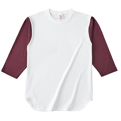 Cross Stitch 6.2oz オープンエンド ベースボール 七分袖Tシャツ