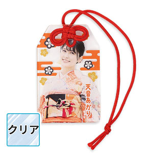 アクリルお守り（M）赤色のお守り紐付きクリアキーホルダー 物販品や販促品などの大ロットはもちろん1個でも注文可能