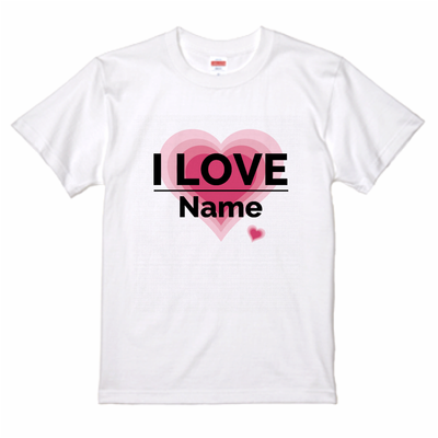 グラデーションのハートがおしゃれなアイラブTシャツ