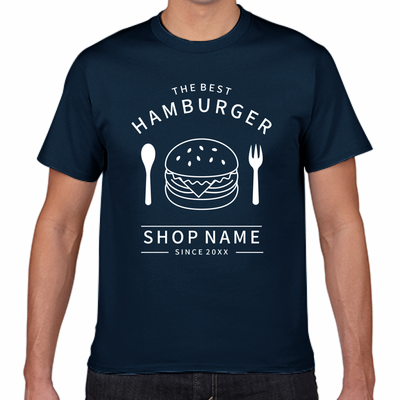 おしゃれなハンバーガーのイラスト入りTシャツ