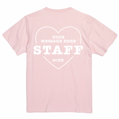 ハートがかわいいスタッフTシャツ