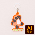 フリー型アンブレラマーカー(クリアオレンジ)傘に付けられるダイカットアクリルネームタグをフルカラーでオリジナルに 物販などの大ロットはもちろん1個でも注文可能