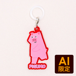 フリー型アンブレラマーカー(クリアレッド)傘に付けられるダイカットアクリルネームタグをフルカラーでオリジナルに 物販などの大ロットはもちろん1個でも注文可能