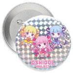 スクエアホロ缶バッジ 安全ピン（丸型）76mm