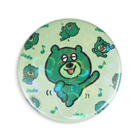 ハートホログラム缶バッジ 安全ピン(丸型)44mm