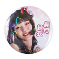 ハートホログラム缶バッジ 安全ピン(丸型)57mm