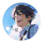 ハートホログラム缶バッジ 安全ピン（丸型）76mm