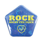 五角形ハートホログラム缶バッジ