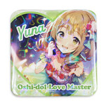 正方形ハートホログラム缶バッジ