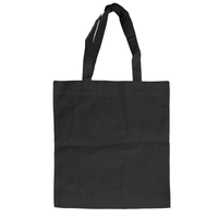 ブラック コットンガゼットマチ付バッグ(L)