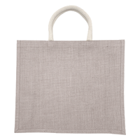 グレー ジュートスクエアトートバッグ(L)