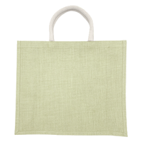 グリーン ジュートスクエアトートバッグ(L)