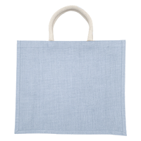 ブルー ジュートスクエアトートバッグ(L)