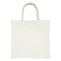ホワイト ジュートスクエアトートバッグ(M)