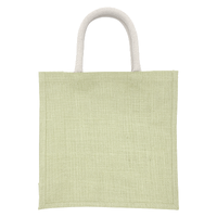グリーン ジュートスクエアトートバッグ(M)