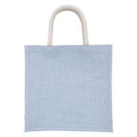 ブルー ジュートスクエアトートバッグ(M)