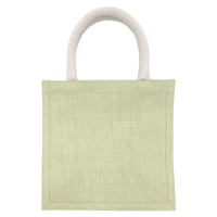 グリーン ジュートスクエアトートバッグ(S)