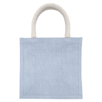 ブルー ジュートスクエアトートバッグ(S)