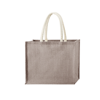 グレー ジュートスクエアトートバッグ（ML）ワイド
