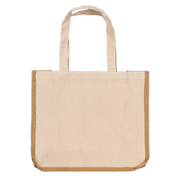 ベージュ ノベルティジュート＆キャンバスコンビトート（L）