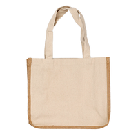 ベージュ ノベルティジュート＆キャンバスコンビトート（M）