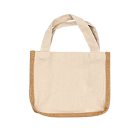 ベージュ ノベルティジュート＆キャンバスコンビトート（S）