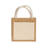 ベージュ ノベルティジュート＆キャンバスポケットトート（S）