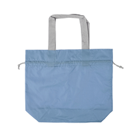 ブルー ポリ巾着トート（L）