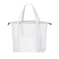 ホワイト メッシュライントート(L)