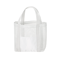 ホワイト メッシュライントート(M)