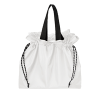 ホワイト リップストップ巾着バッグ