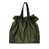 グリーン リップストップ巾着バッグ