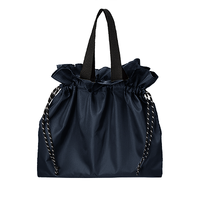 ブルー リップストップ巾着バッグ