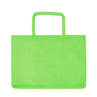 グリーン 不織布バッグ マチ付き(大)