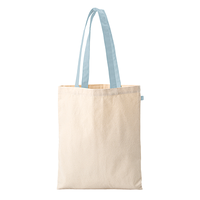 ブルー 10oz キャンバスフラットトート ループ付