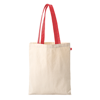レッド 10oz キャンバスフラットトート ループ付