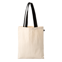 ブラック 10oz キャンバスフラットトート ループ付