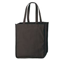 ブラック 10oz 仕切りポケット付きキャンバスホリデースクエアトート