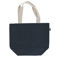 ブルー 10oz 内ポケット付きフェアトレードコットンキャンバストート（L）