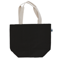 ブラック 10oz 内ポケット付きフェアトレードコットンキャンバストート（L）