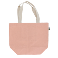 ピンク 10oz 内ポケット付きフェアトレードコットンキャンバストート（L）