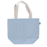 ブルー 10oz 内ポケット付きフェアトレードコットンキャンバストート（L）