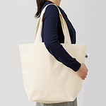 10oz 内ポケット付きフェアトレードコットンキャンバストート(L)