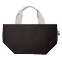 ブラック 10oz 内ポケット付きフェアトレードコットンキャンバストート（S）