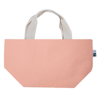 ピンク 10oz 内ポケット付きフェアトレードコットンキャンバストート（S）