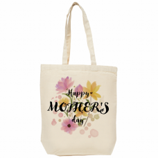 水彩の花柄がきれいな母の日のエコバッグをオリジナルでプリント　母の日のテンプレート　12oz キャンバストートバッグ(M)の無料デザインテンプレート