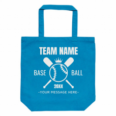野球バットとボールのロゴにチーム名入りトートバッグをオリジナルでプリント　チームウェア・グッズのテンプレート　12oz スタンダードキャンバストートバッグ(M)の無料デザインテンプレート