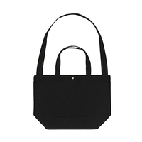 ブラック 12oz ヘヴィー キャンバス スイッチング トートバッグ