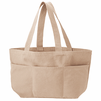 ベージュ 13oz ライトウォッシュキャンバスツールトート(L)