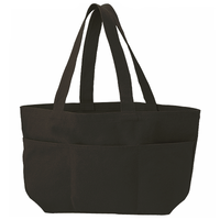 ブラック 13oz ライトウォッシュキャンバスツールトート(L)